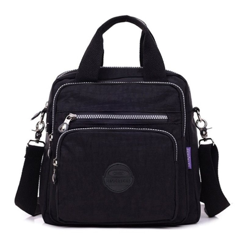 Ladies Daily Use Multiple Pockets Handbag Soft Nylon Solid Color Bag Large Capacity Women Shopping Bag Casual Beach Bag