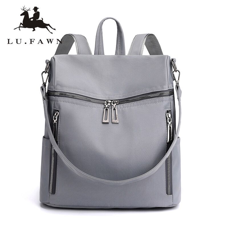 LU FAWN New Ladies Backpack Fashion Oxford Cloth Waterproof Large Capacity Backpack Solid Color Single Shoulder Bag