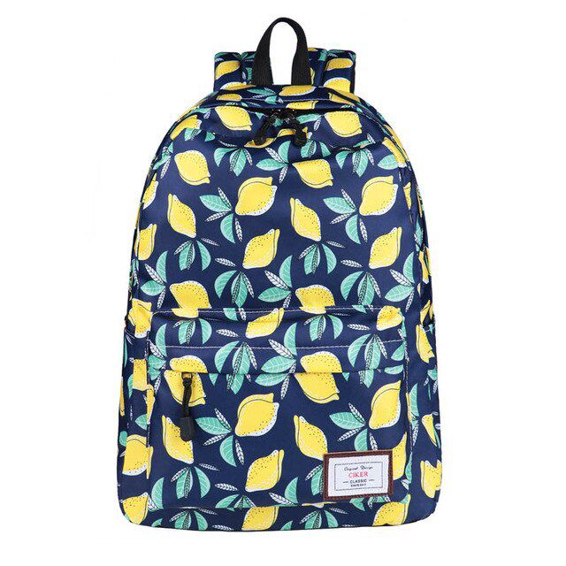 Lemon Printing Backpack Children Backpack Rucksack Waterproof Backpacks For Teenage Girls School Bags Mochilas Bookbag Sac