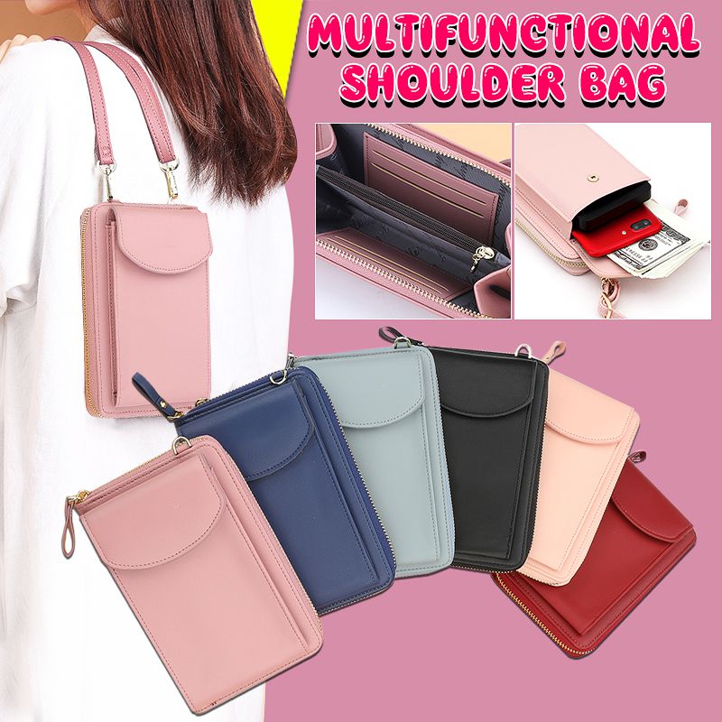 Women Leather Phone Purse Crossbody Bag Holder Card Shoulder Bag with Adjustable Strap 6 Colors