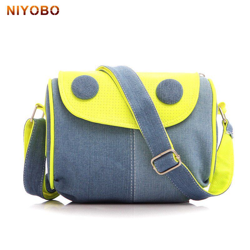 NIYOBO Cute Button Cover Bag Canvas Women Messenger Bag Small Female Shoulder Bags Ladies Crossbody Unisex Avaliable PT1265