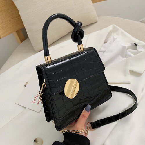 Quality Stone Pattern PU Leather Shoulder Bag For Women Brand Designer Small Handbags Chain Crossbody Bag Mini Purses