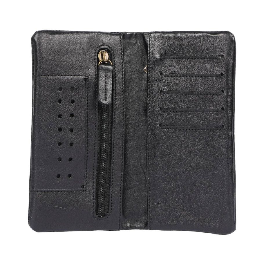 wallet Stylish 100% Leather choice Men long Wallet + mobile cover black soft and slim
