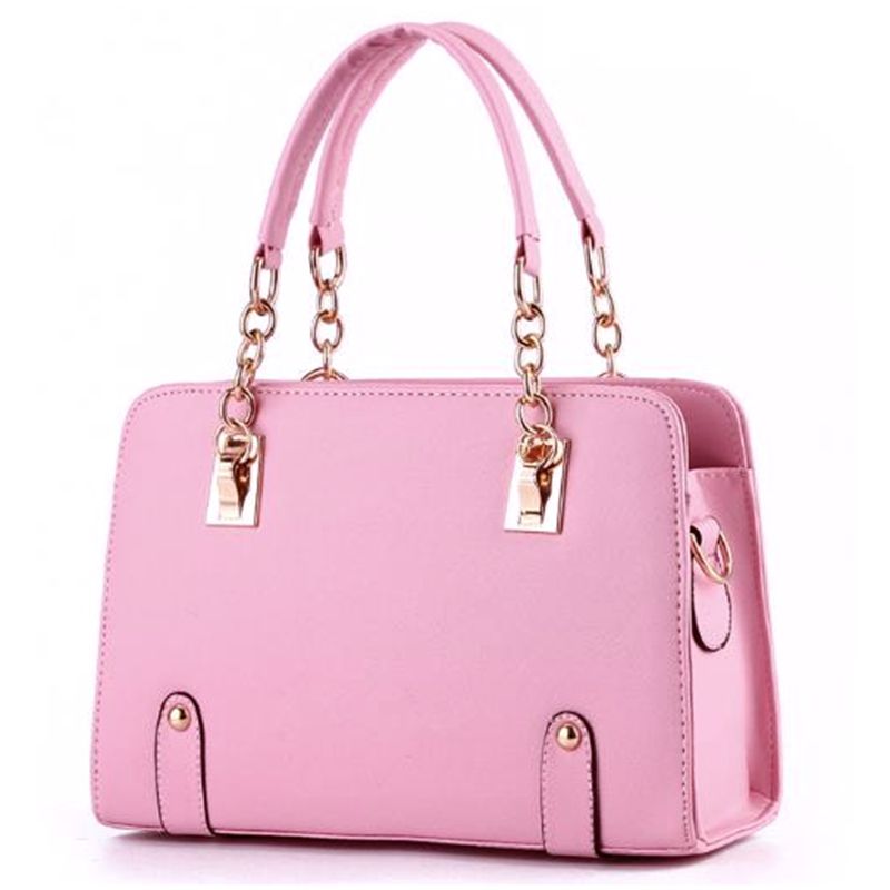 Womens Upscale Fashion Chain Leisure Handbag Shoulder Bag Crossbody(Pink)