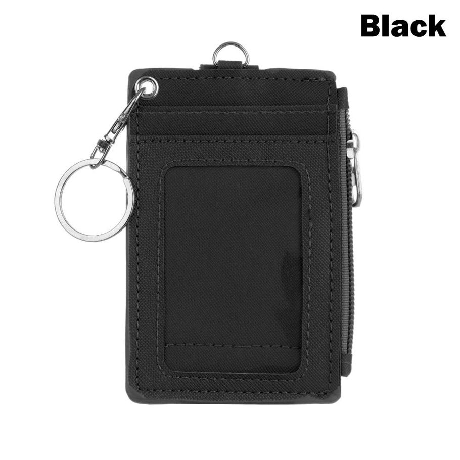1* New Pu Leather Business Bus Cards Cover Wallet Coin Purse Holder Keychain