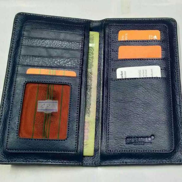 Leather craft Long Wallet Cum Mobile Cover - Wallet For Men - Money Bag For Men SL-W350