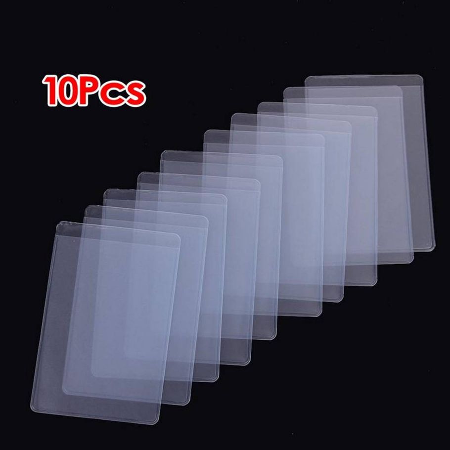 10Pcs Soft Clear Plastic Card Sleeves Protectors, for ID Cards, Band Cards, etc.