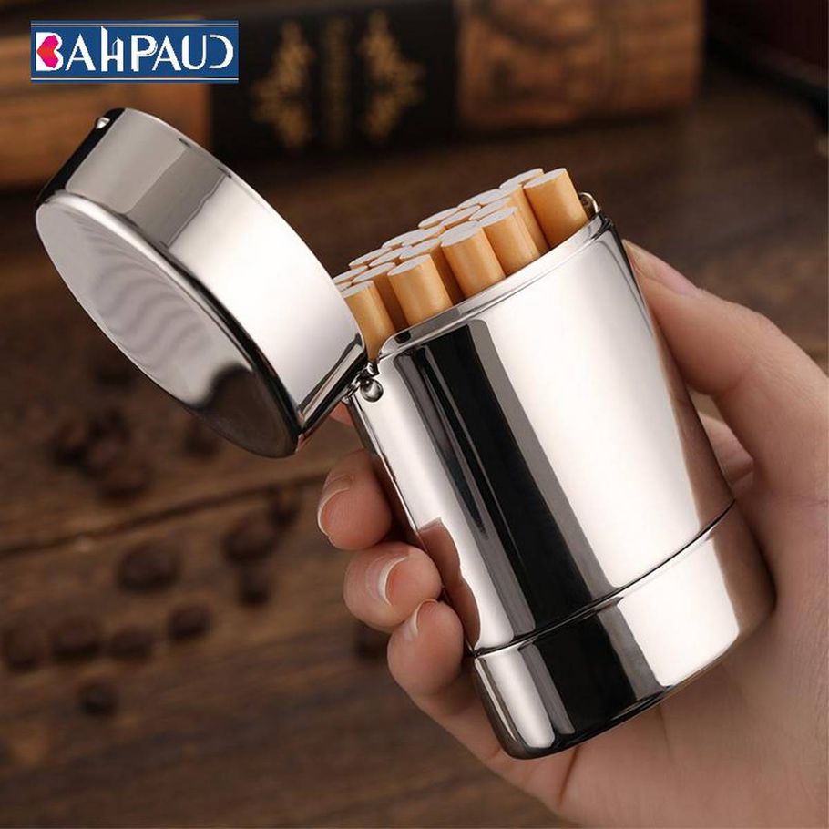 Bahpaud Cigarett Case 20pcs Metal Sealed Anti-pressure And Moisture-proof Men And Women Automatically Open The Cover