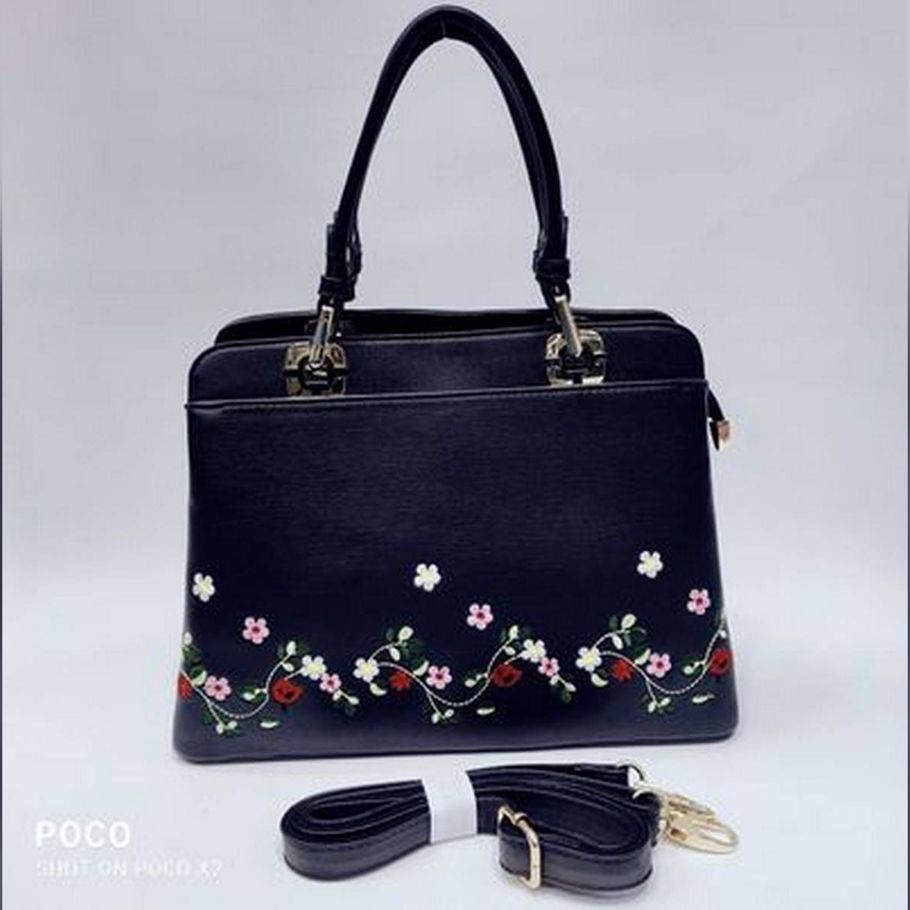 Women embroidery luxury handbag ladies casual top-handle bag and girls crossbody bag