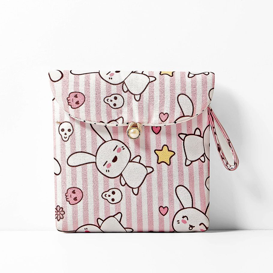 Yfashion Cartoon Cloth Storage Bag for ampon Sanitary Pad Pouch Women Napkin Cosmetic Bags Organizer Makeup Bag