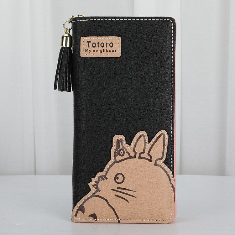 Women My Neighbor Totoro Wallets PU Leather Long Style Girls Card Holder Cartoon Cute Cat Coin Purse Phone Pocket Clutch