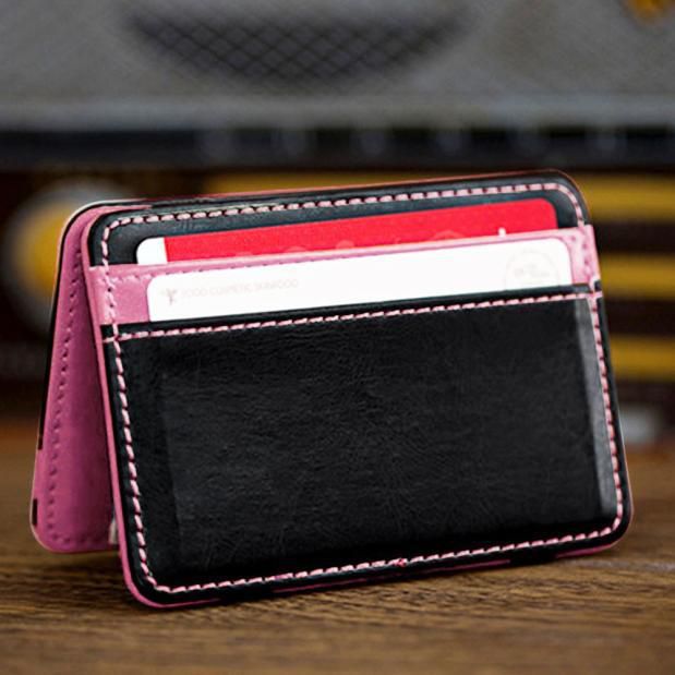 Mini Neutral Magic Bifold Leather Wallet Card Holder Wallet Purse Money Clip