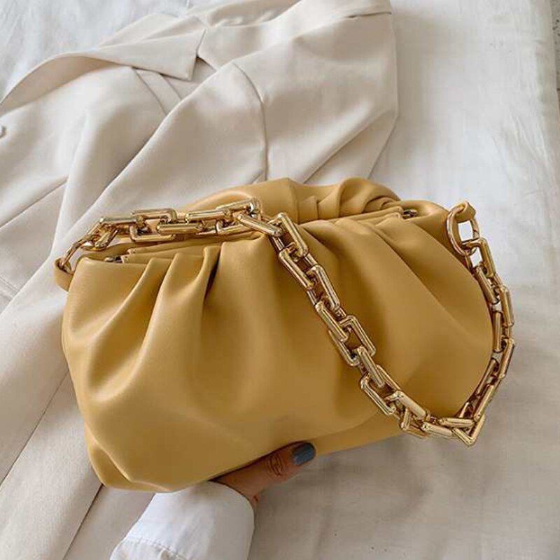 Gold Chain PU Leather For Women 2020 Summer Armpit Lady Shoulder Hands Female Candy Color Travel Hand Ladies handbag