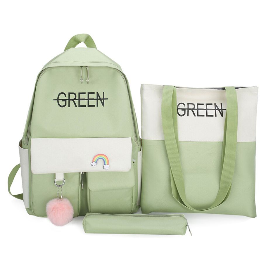 2020 3Pcs/set Cute Canvas School Bags For Teenager Girls Students Bag Women Travel Laptop Backpacks Female Book Shoulder Bags