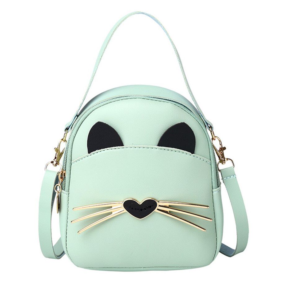 Aelicy Fashion ladies PU leather multi-function backpack outdoor solid color cat design shoulder bag travel bag 2020