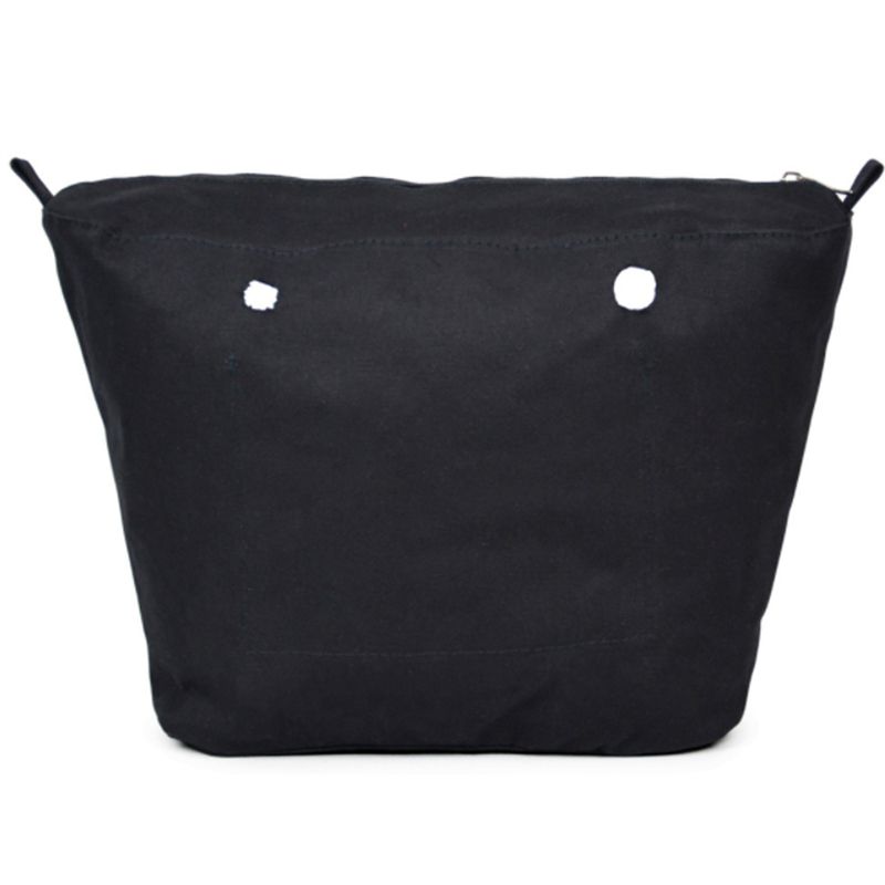 Waterproof Solid Canvas Insert Inner Lining Insert Zipper Pocket for Obag O Bag Handbag Bag Black