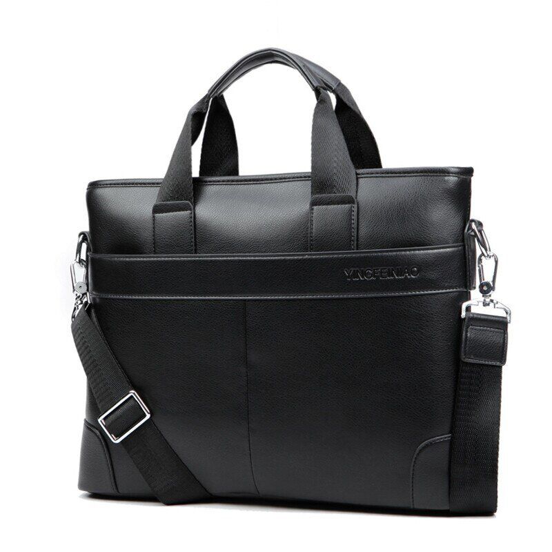 Men's Business office Briefcase Brand PU Leather Handbag male Computer  bag Large Solid Messenger Bag Casual man Tote