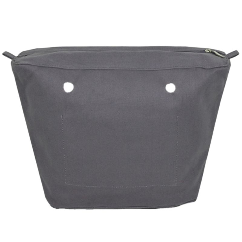 Waterproof Solid Canvas Insert Inner Lining Insert Zipper Pocket for Obag O Bag Handbag Bag Deep Gray Mini