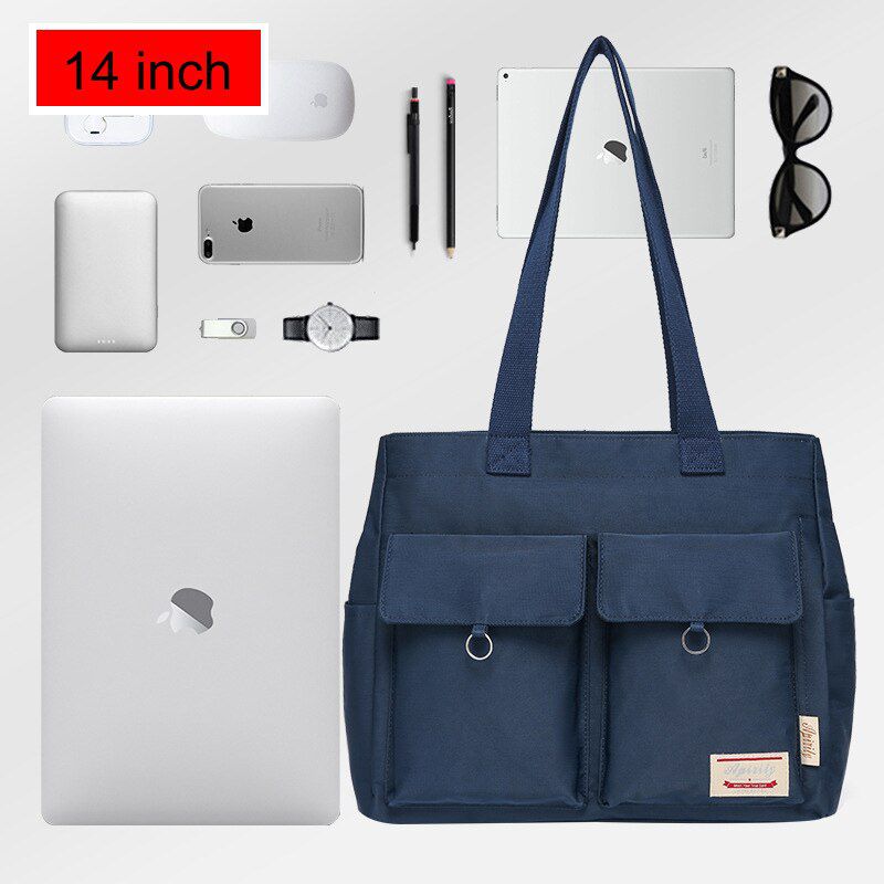 Bag 15.6 14 inch Waterproof Briefcase For Macbook Air Pro Office Computer Shoulder Handbag Large Business Bags Black X61C