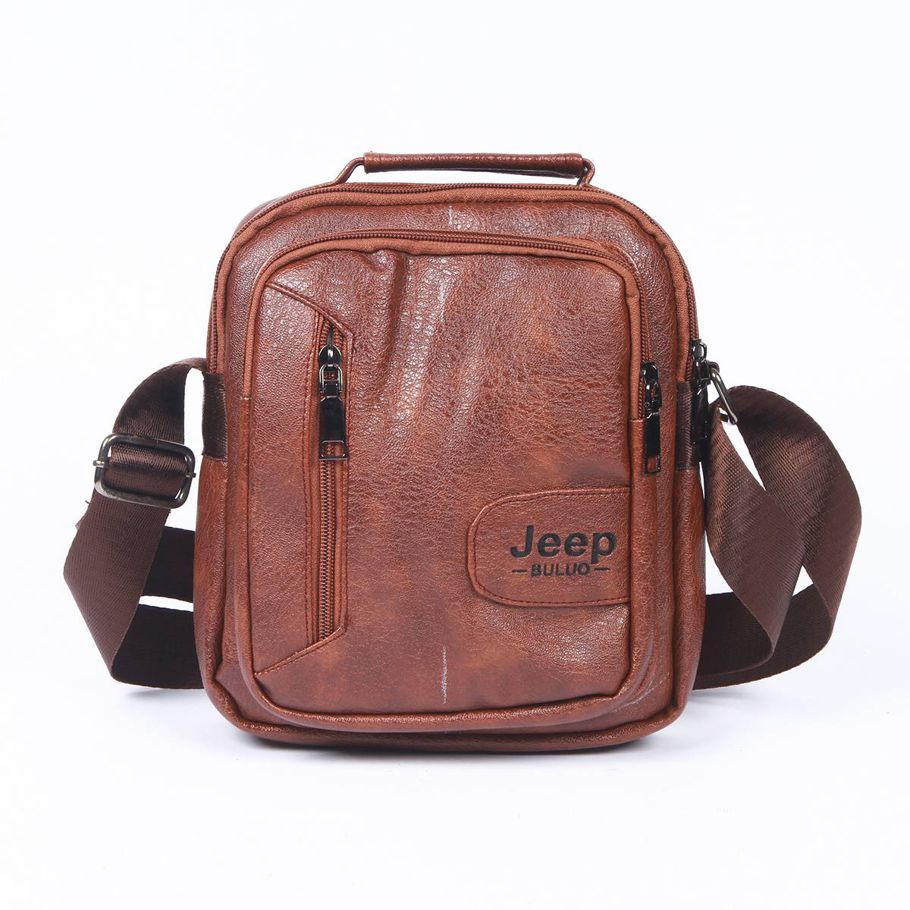 China Anti Theft Mini PU Leather Jeep Messenger Crossbody Shoulder Belt Bag For Men