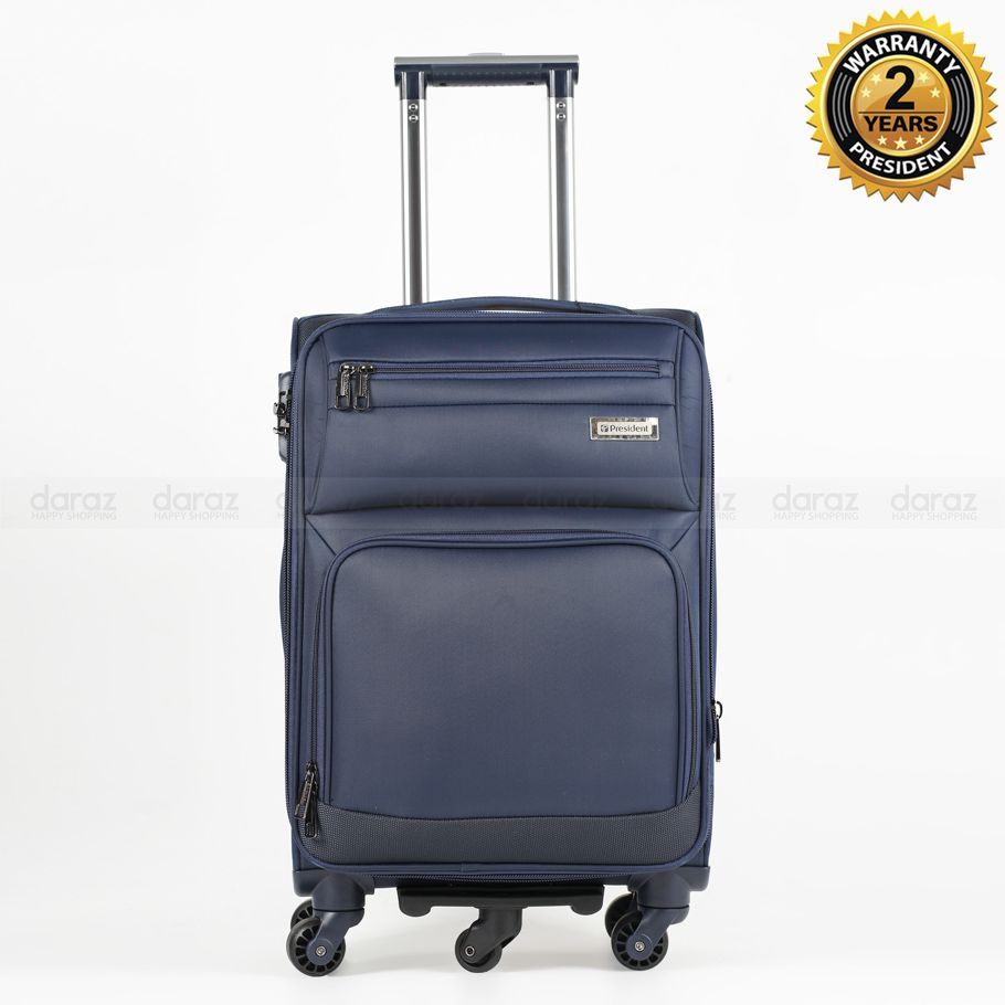 President  Size 22" Waterproof Travel Trolley with Dust Cover/ Dual Zipper and 360 Degree 5Wheel Luggage with 2 Years Warranty