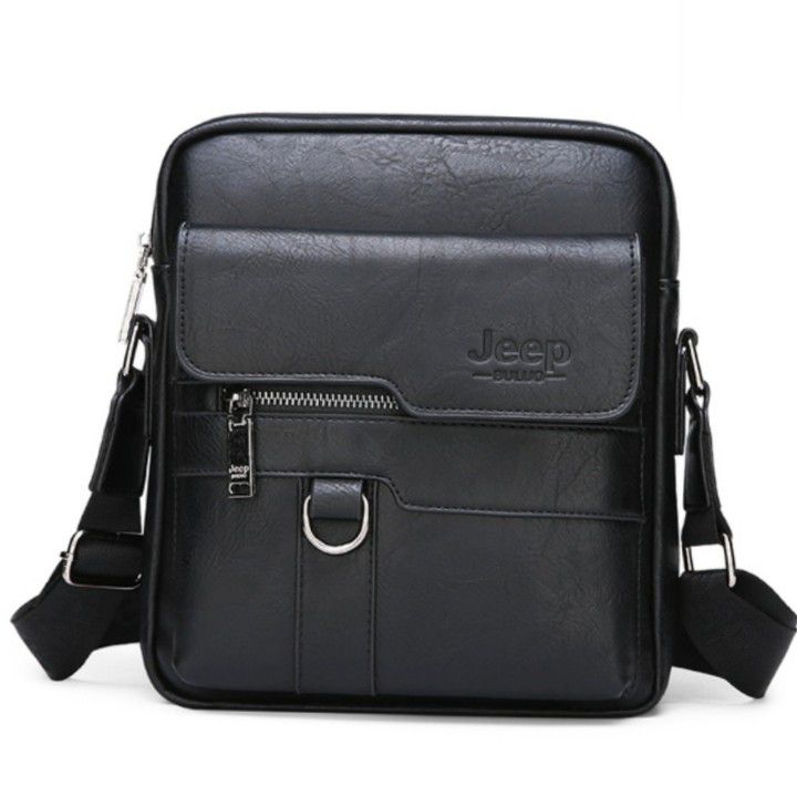 JEEP BULUO Brand Leather Men's Shoulder Crossbody Bags 9.7Inch  Bags pad Office Messenger Bag for Men Business Handbag Male Sling Bag