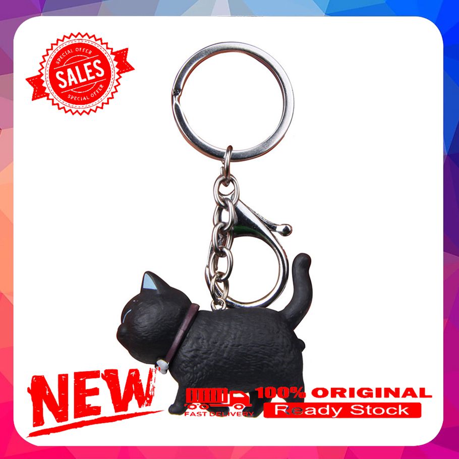 Mini Cute Cartoon Chubby Cat Model Hanging Toy Key Ring Keychain Bag Pendant