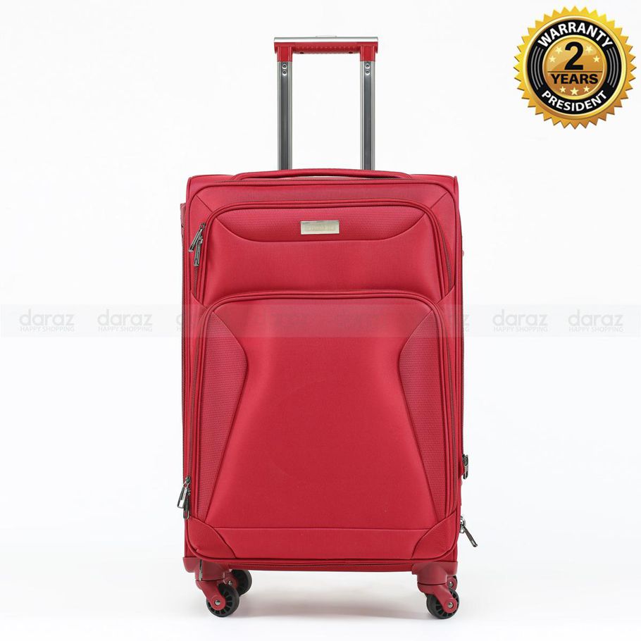 President Size 20" Waterproof Travel Trolley with Dust Cover/ Dual Zipper and 360 Degree 4 Wheel Luggage with 2 Years Warranty