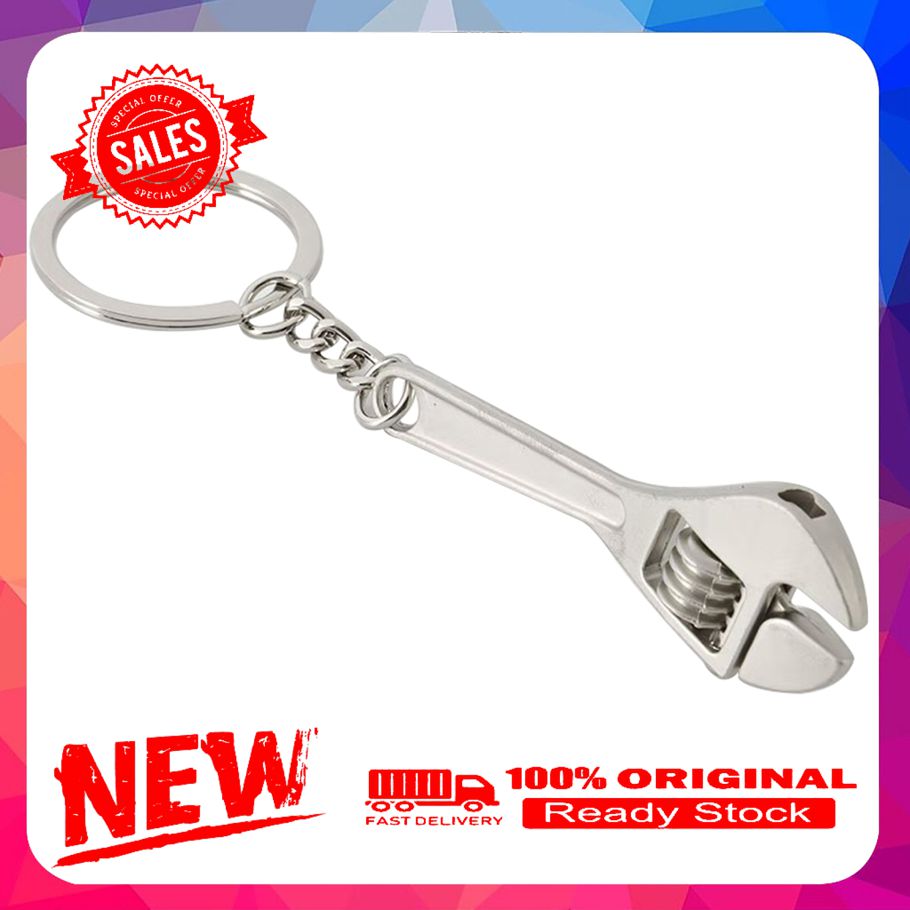 Mini Creative Simulation Wrench Spanner Key Chain Solid Metal Tools Keyring Gift