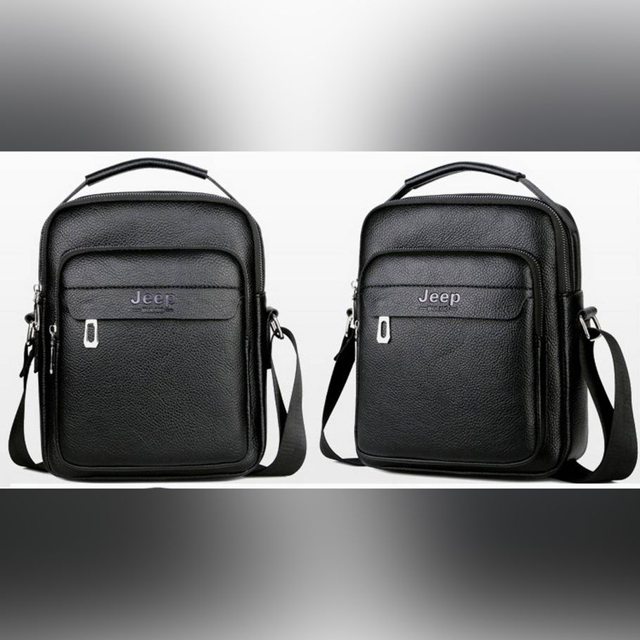 【BestGO】Jeep New Men Leather Messenger Bag Business Sling Beg Korean Shoulder Bags #523