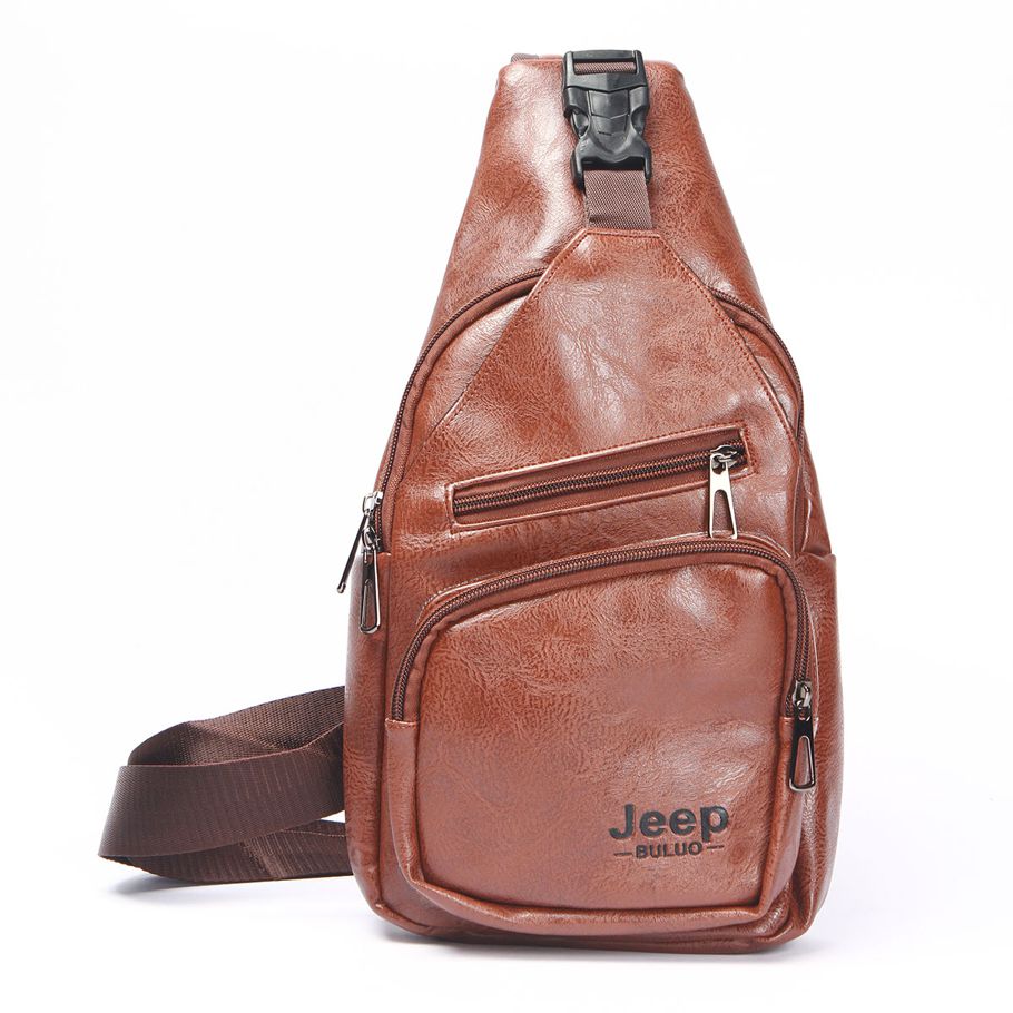 Crossbody Jeep Messenger Bag With Shoulder Belt And Pu Leather Bag