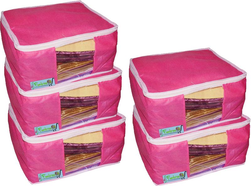 Ajabh High Qulity Pack of 5pcsmultipurpose 9inch" saree/garments cover skcp0074  (Pink)