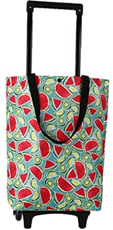 Small Cabin Suitcase (28 cm) - Foldable Shopping Cart with Wheels Oxford Fabric Trolley Bag-Green - Green