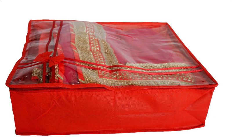 Prem Industries Saree Cover/ Lahenga Cover/ Wardrobe Organiser / Regular Clothes Bag Saree Cover/ Lahenga Cover/ Wardrobe Organiser / Regular Clothes Bag SK0132  (Red)