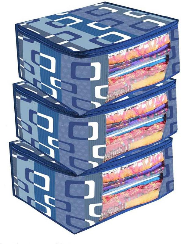 Radha Saree cover/Blanket Cover Storage Bags for Clothes ,Saree Cover  SC102  (Blue)