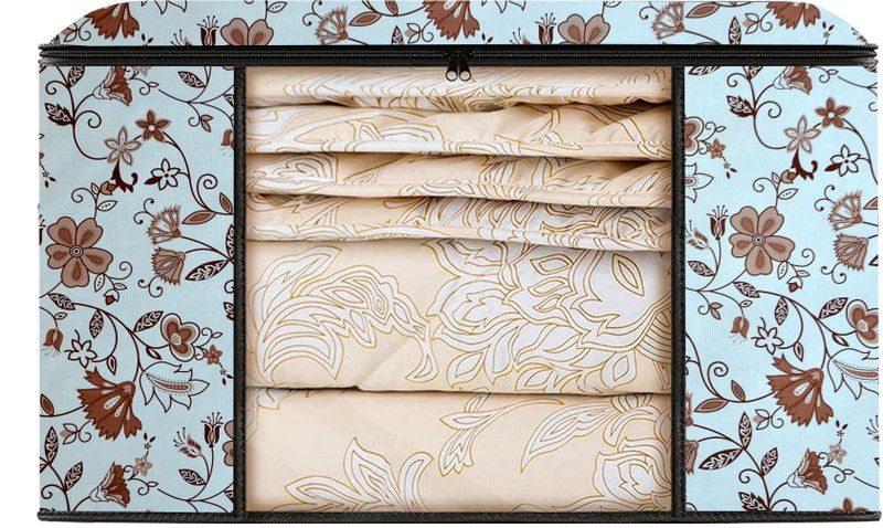 Auf Single Blanket Bag Cover 1 Layered PVC Water& Dust proof Large Saree Cover/ Household Storage Bag Cover/ AR32 B-kit (W21H8D14)  (White,Brown)