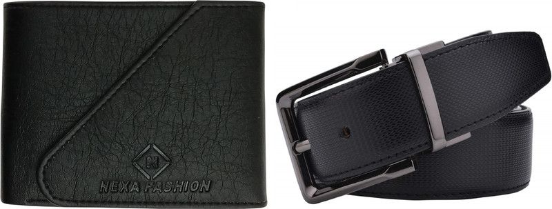 NEXA FASHION Wallet & Belt Combo  (Black)