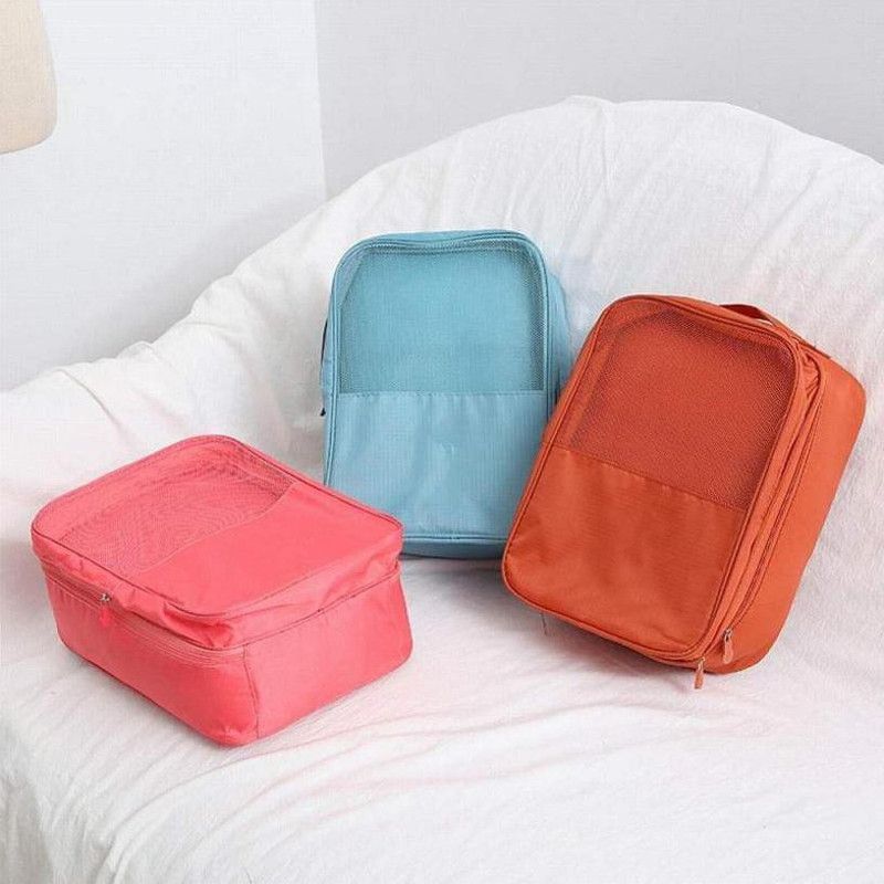 Bluwings Waterproof Travel Double Layer Shoes Storage Bag Footwear Organizer Pouch for Men and Women  (Multicolor)