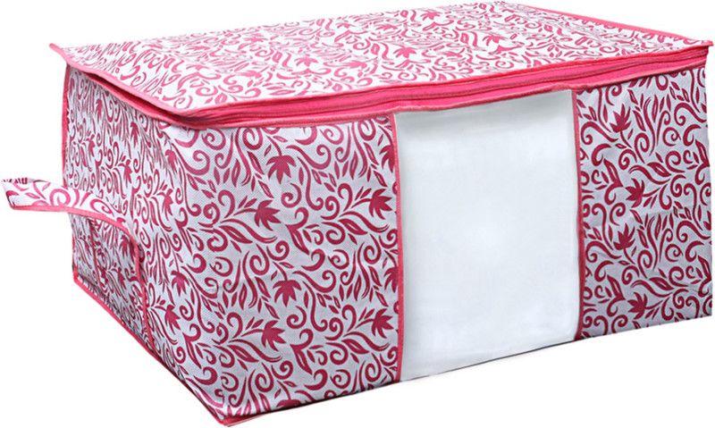 KUBER INDUSTRIES Underbed Storage Bag Storage Bag, Storage Organiser, Blanket Cover (Pink)-CTKTC21200 CTKTC021200  (Pink)