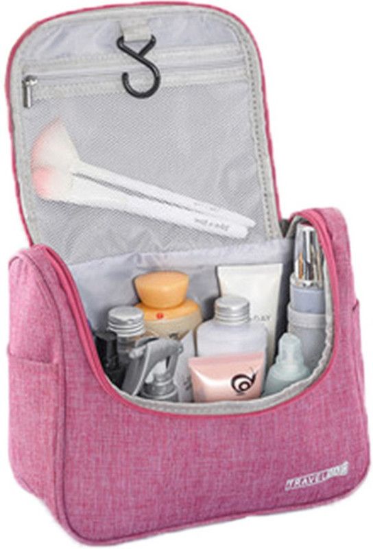 SHIVEXIM Bathroom Storage Toiletry Bag Travel Toiletry Kit  (Pink)