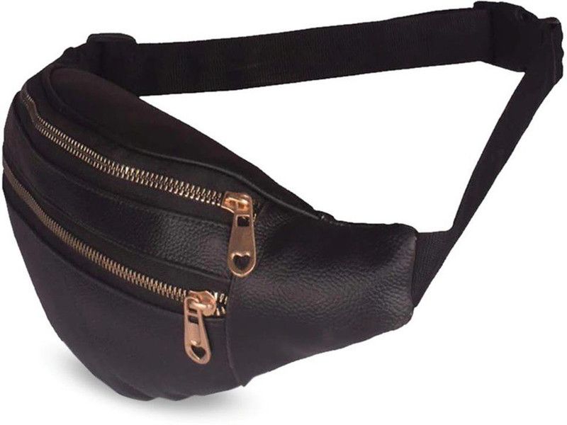 Great Quality Waist Bag Elegant Style Travel Pouch Passport Holder with Adjustable Strap New Adjustable Strap Waist Bag  (Black)