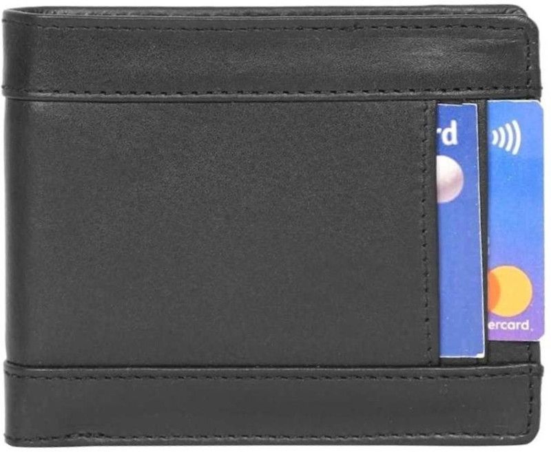 Men Casual, Trendy, Formal, Evening/Party Black Genuine Leather RFID Wallet - Mini  (7 Card Slots)