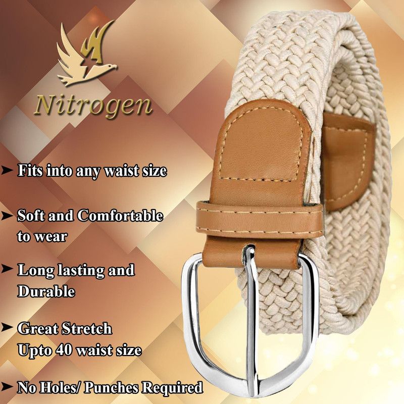 Women Casual Beige Canvas Belt