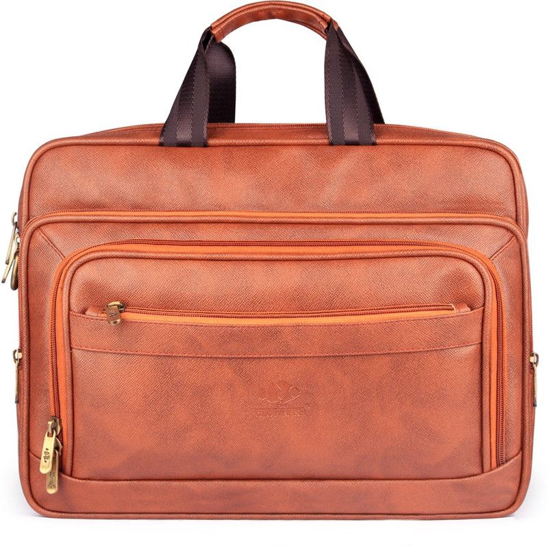 Executive Laptop Briefcase Medium Briefcase - For Men & Women  (Cinnamon)