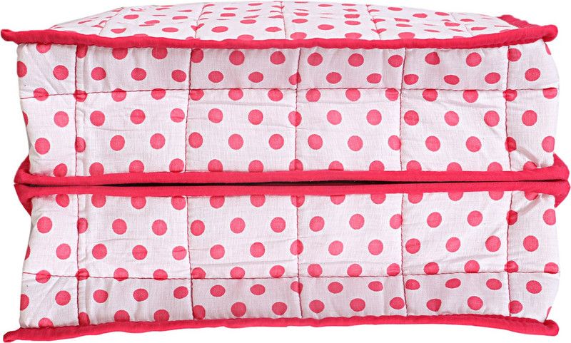 KUBER INDUSTRIES Polka Dots Design Cotton Lingerie Undergarments Organizer (Pink) -CTKTC5304 CTKTC05304  (Pink)
