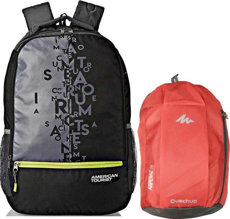 Large 32 L Laptop Backpack American Tourist Backpack for college & school students with 1 Free Tuition Bag  (Black)