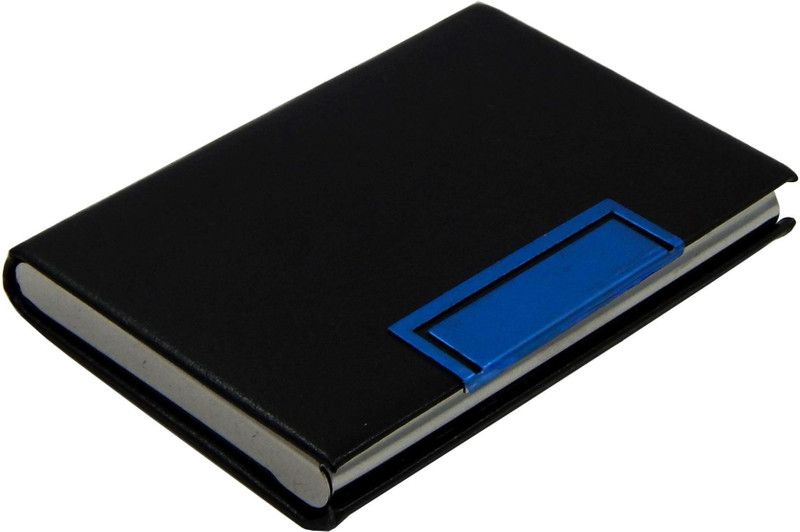 Men & Women Casual Black Artificial Leather, Aluminium RFID Card Holder  (8 Card Slots)