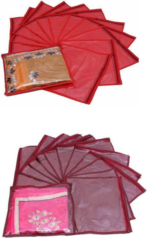 Aadhya Multipurpose Combo of single Non Woven saree covers pack of 24  (Multicolor)