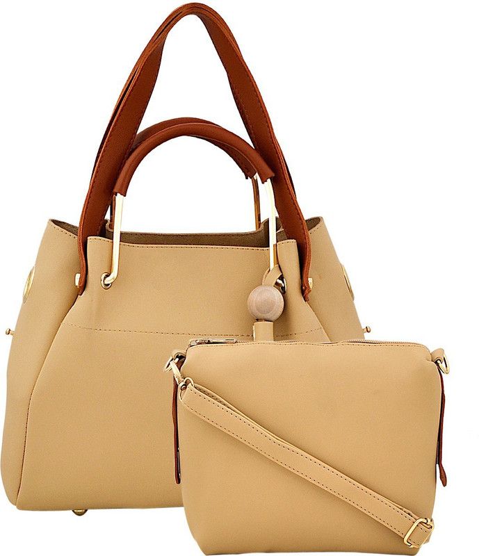 Women Brown, Beige Hand-held Bag - Mini