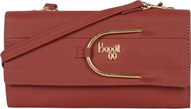 Women Casual Red Artificial Leather Wallet  (6 Card Slots)